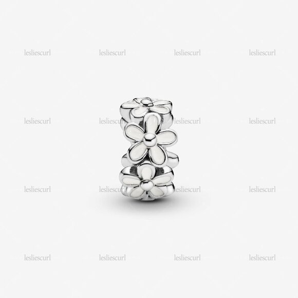 Pandora White Daisy Flower Spacer Charm - Picture 2 of 4
